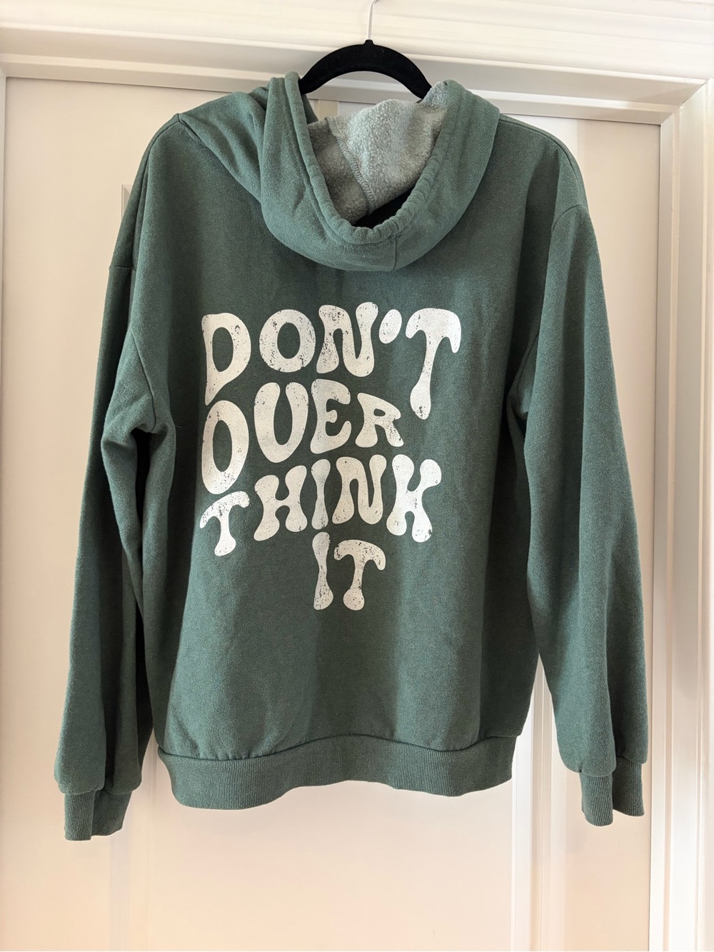 Full Tilt Green Hooded Pullover Sweatshirt with Smiley Graphic - Picture 2 of 2